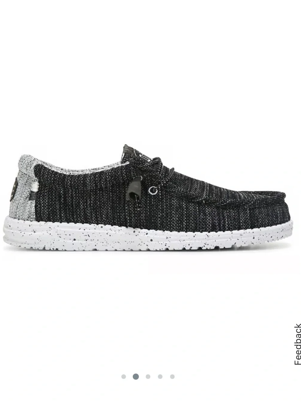 Hey Dude Wally Stretch Mix Meteorite Slip-On Loafers in Black and White Sz 10